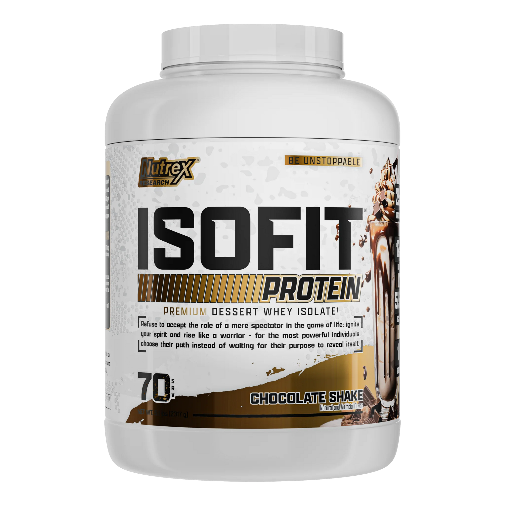 IsoFit Whey Protein Isolate Powder | Chocolate Shake | 70 Servings