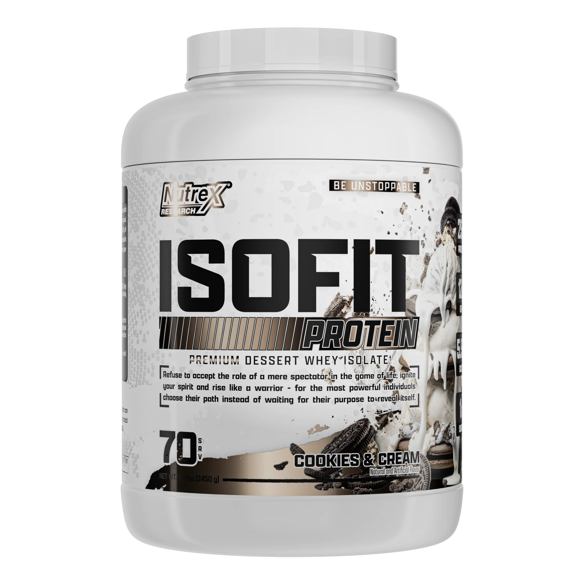 IsoFit Whey Protein Isolate Powder | Cookies & Cream | 70 Servings