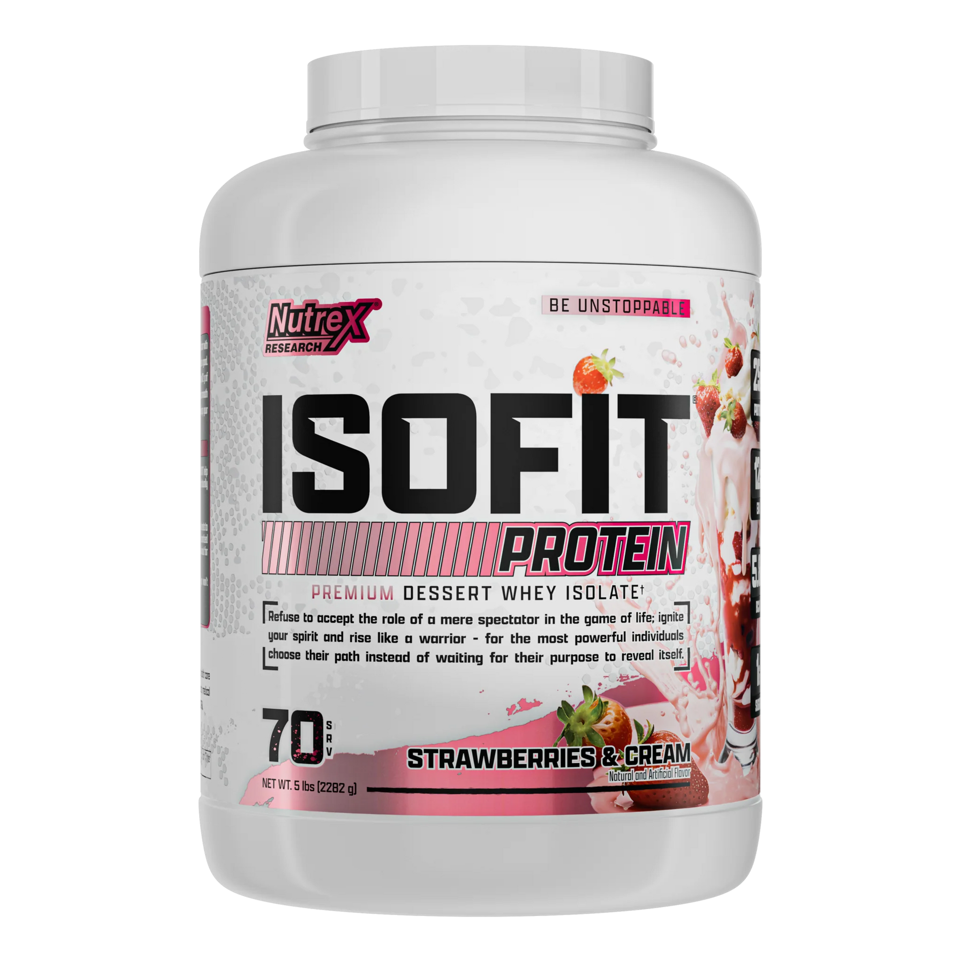 IsoFit Whey Protein Isolate Powder | Strawberries & Cream | 70 Servings