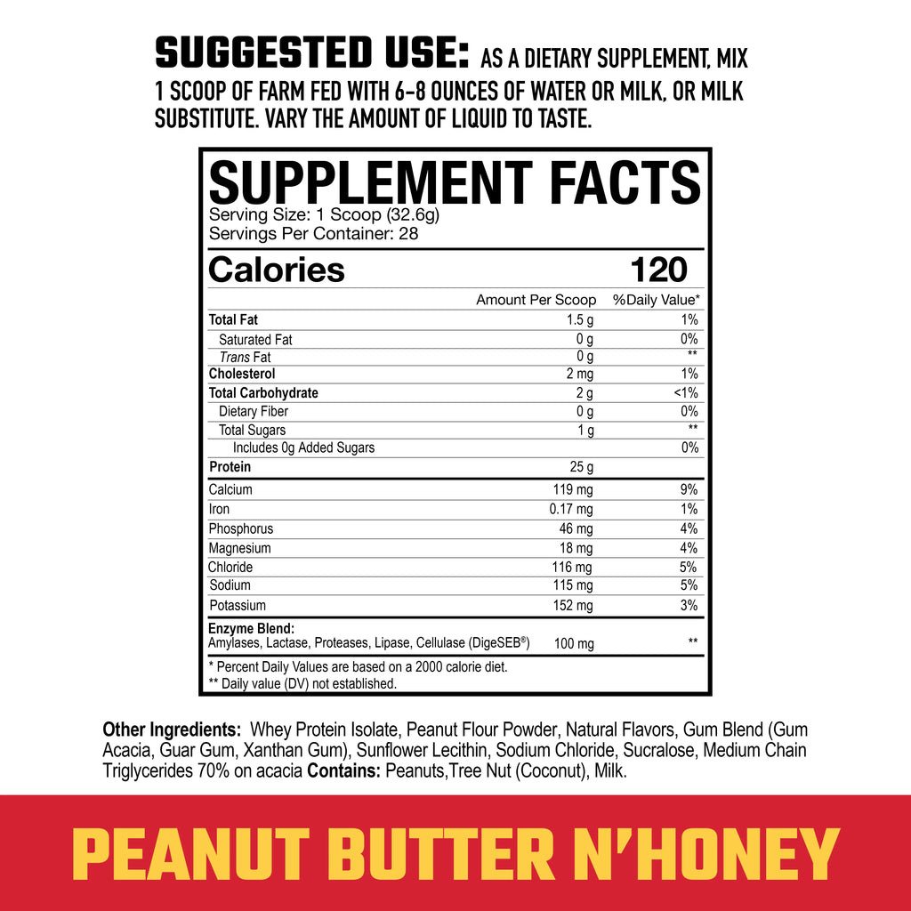 FARM FED | PEANUT BUTTER N'HONEY | 25G PROTEIN