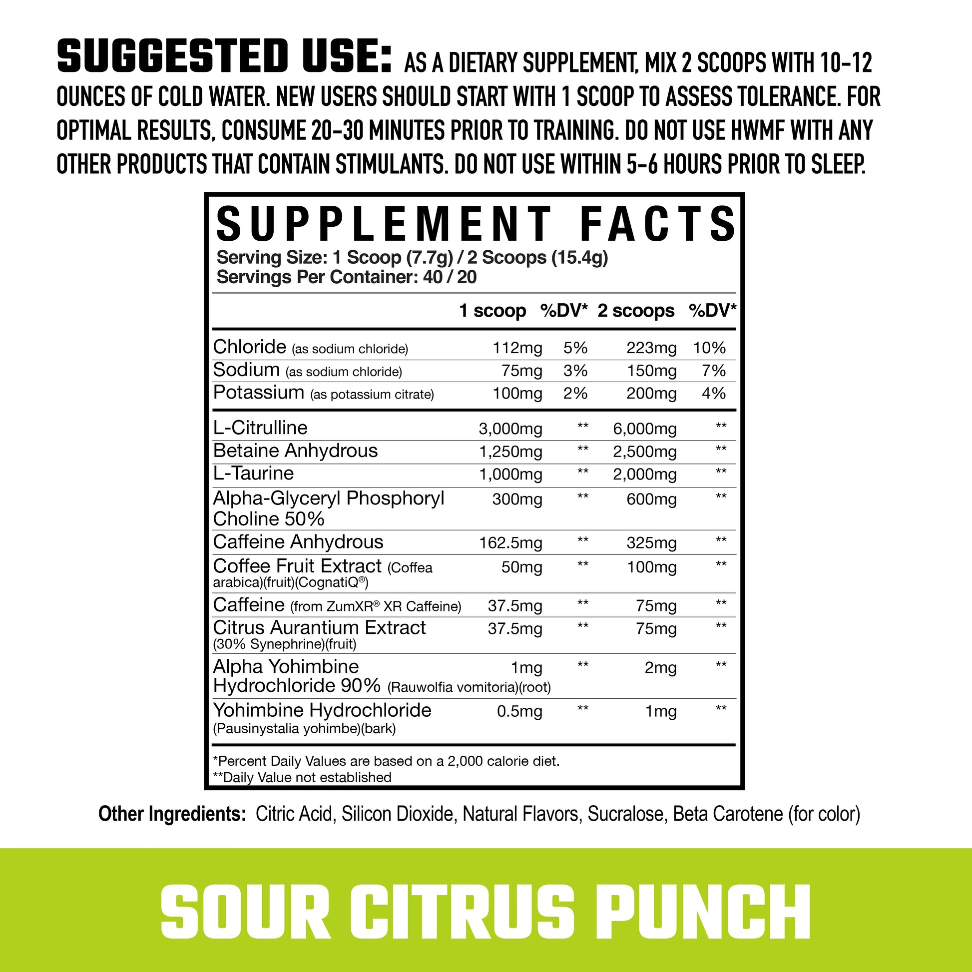 HWMF | HIGH STIM PRE-WORKOUT | SOUR CITRUS PUNCH