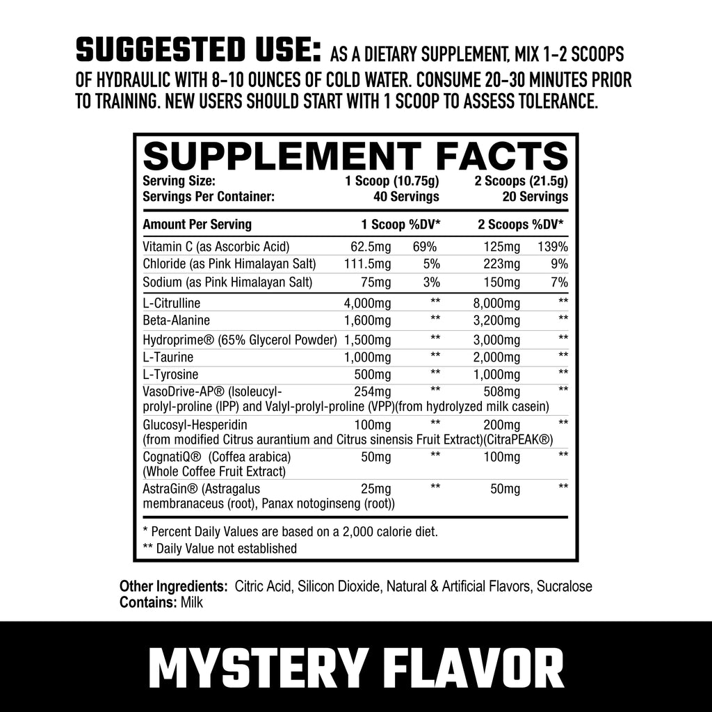 HYDRAULIC V2 | NON-STIM PRE-WORKOUT | MYSTERY FLAVOR
