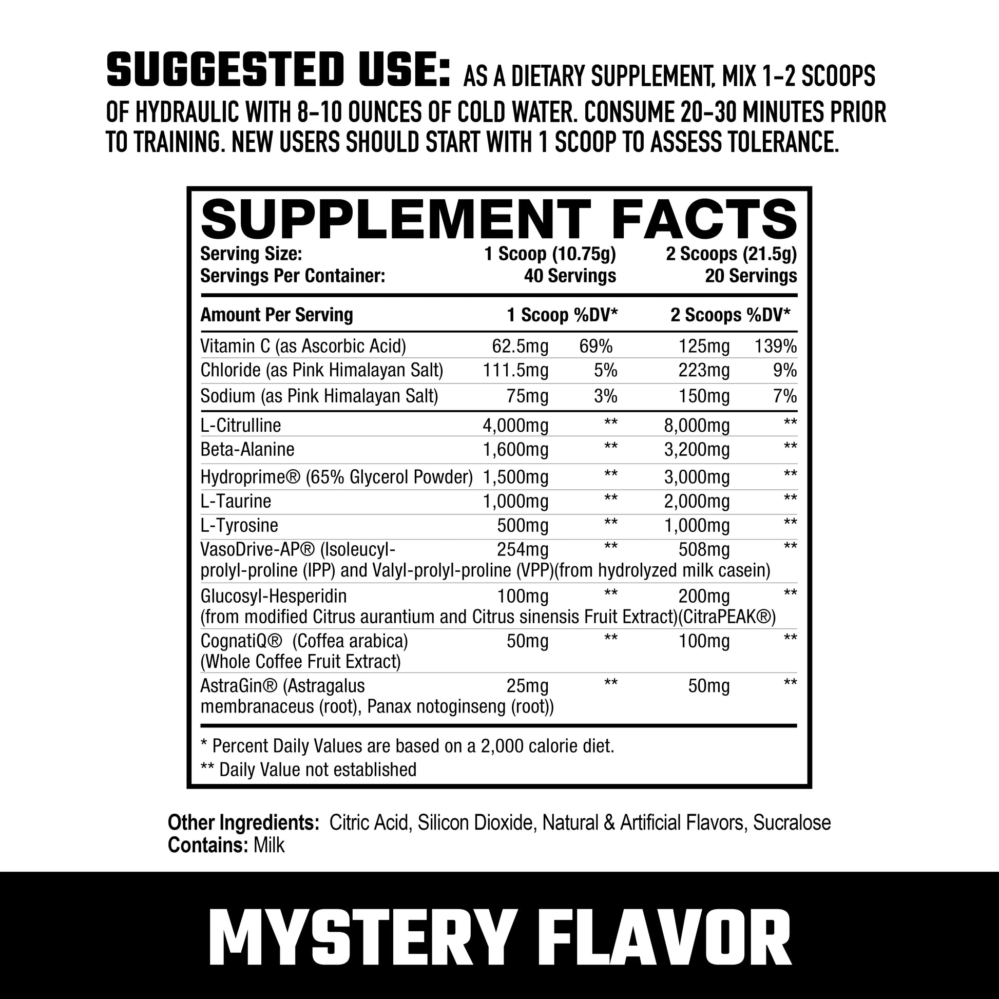 HYDRAULIC V2 | NON-STIM PRE-WORKOUT | MYSTERY FLAVOR