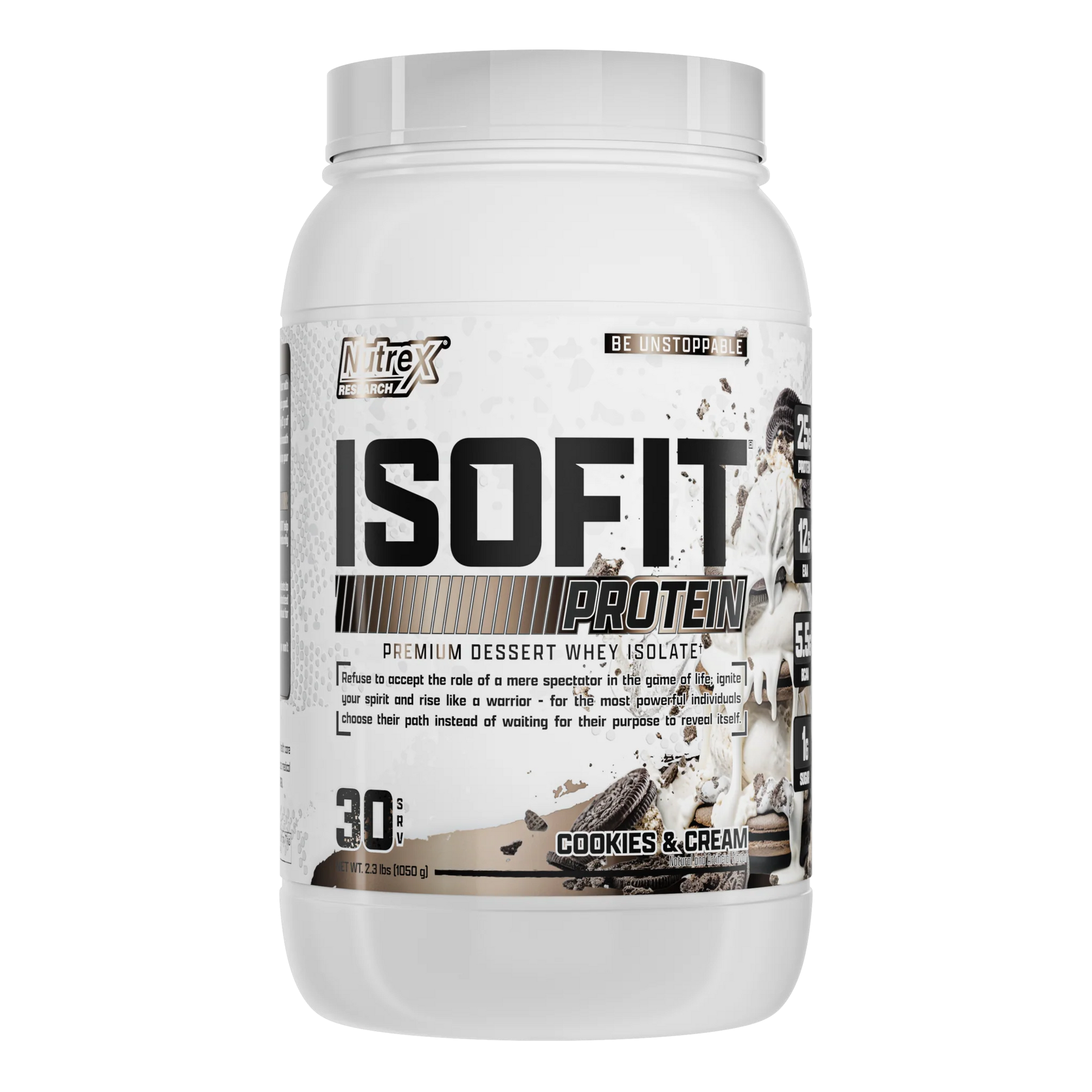 IsoFit Whey Protein Isolate Powder | Cookies & Cream | 30 Servings