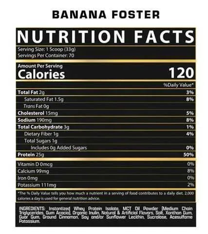 IsoFit Whey Protein Isolate Powder | Bananas Foster | 70 Servings