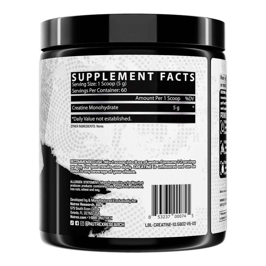 Nutrex Creatine Monohydrate | Proven Size, Strength & Performance Enhancer | 60 Servings
