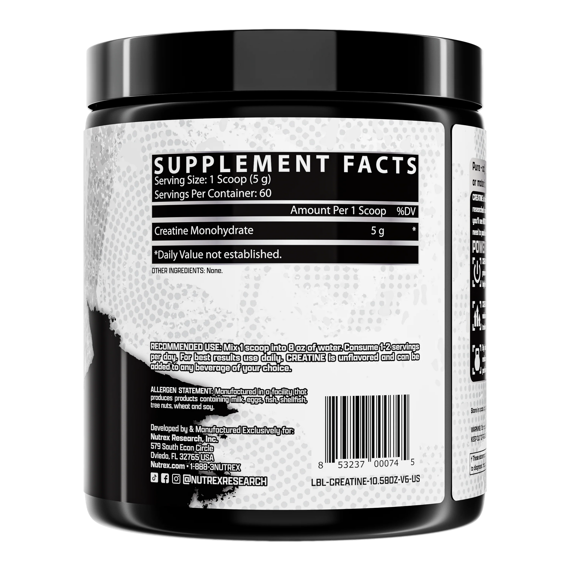 Nutrex Creatine Monohydrate | Proven Size, Strength & Performance Enhancer | 60 Servings