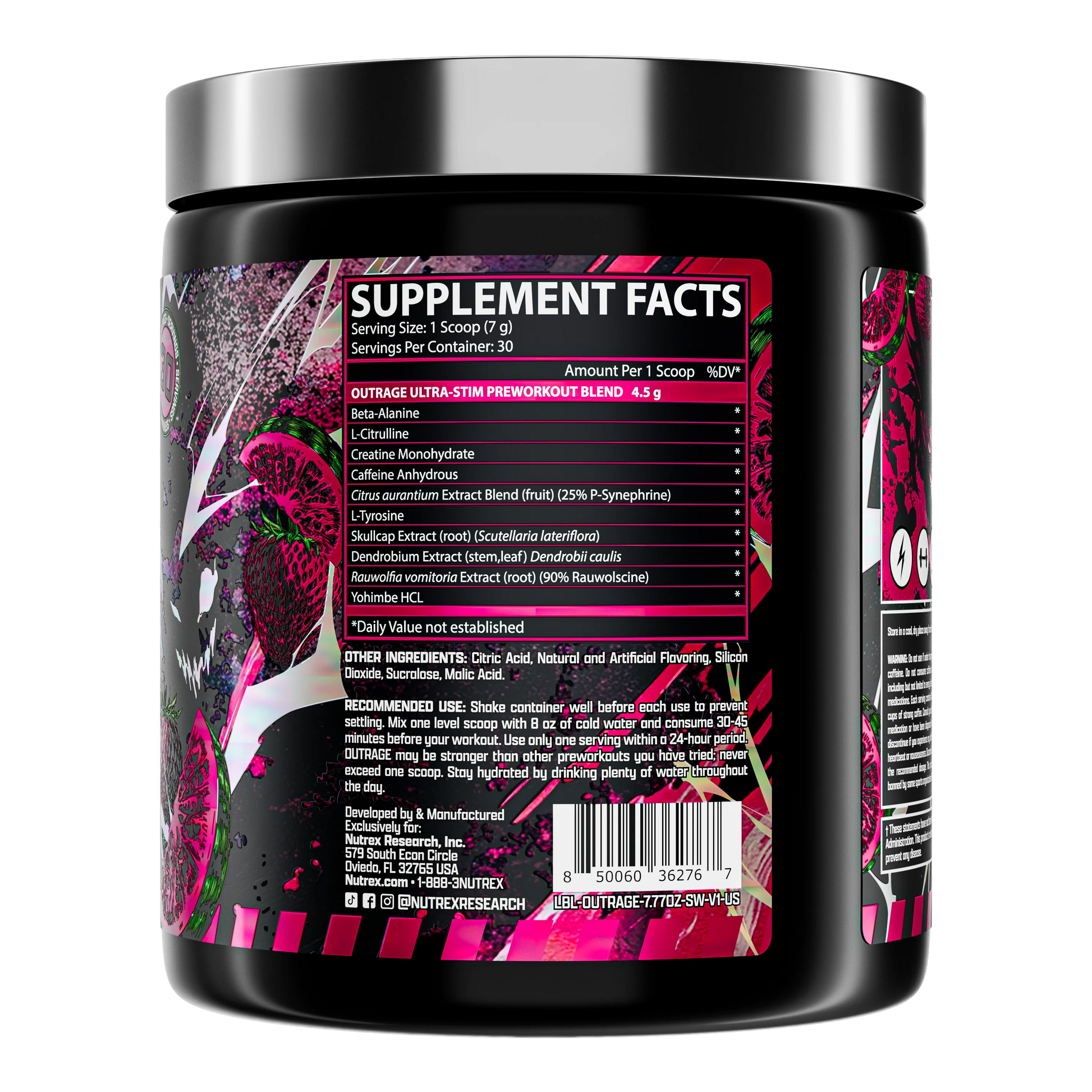 Outrage Ultra Stim Pre-Workout | Energy, Focus & Power | Strawberry Watermelon