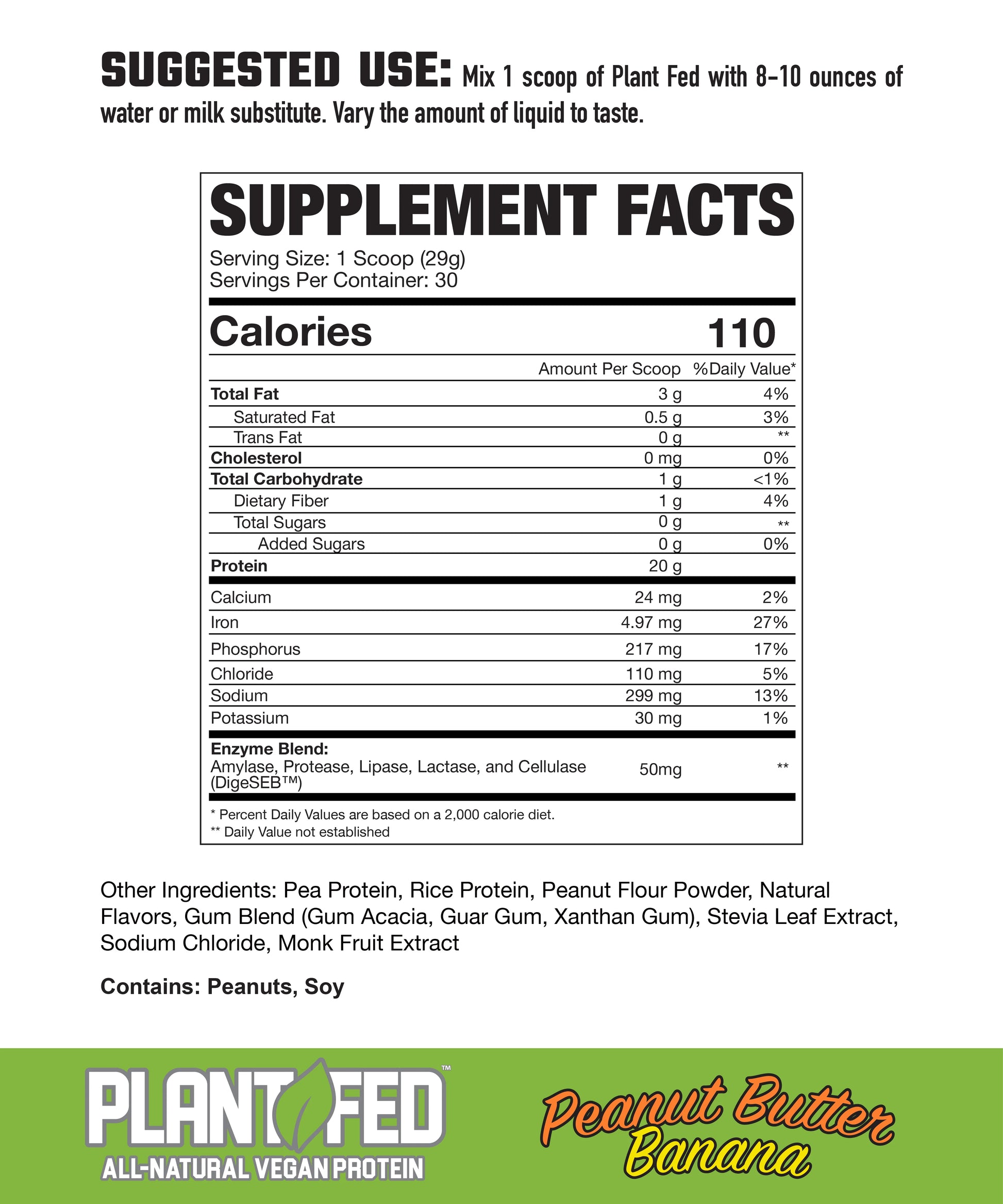 PLANT FED | ALL-NATURAL VEGAN PROTEIN | PEANUT BUTTER BANANA